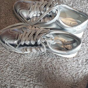 Tory Burch Silver Sneakers Size 7